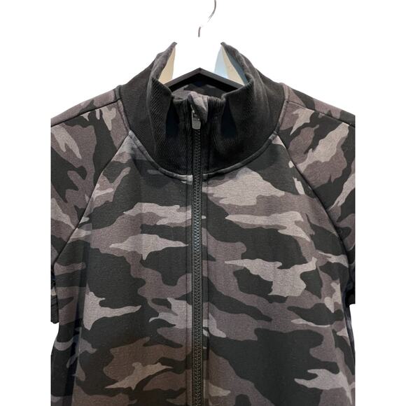 ATHLETA Wmns XL Triumph Printed Full Zip Jacket Black Camo Gym Sport Sweatshirt - Picture 12 of 15